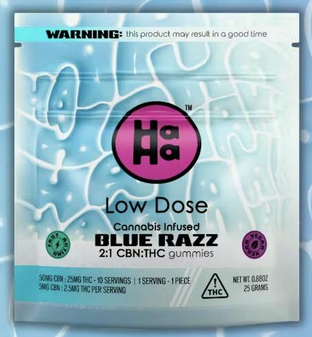Low Dose 2:1 Blue Razz 2.5mg Gummies 10pk