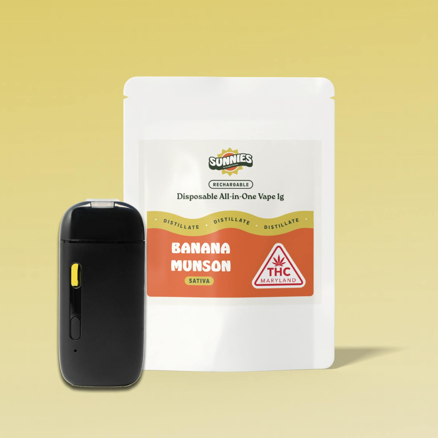 Banana Munson Distillate Disposable Vape 1.0g by SunMed Growers