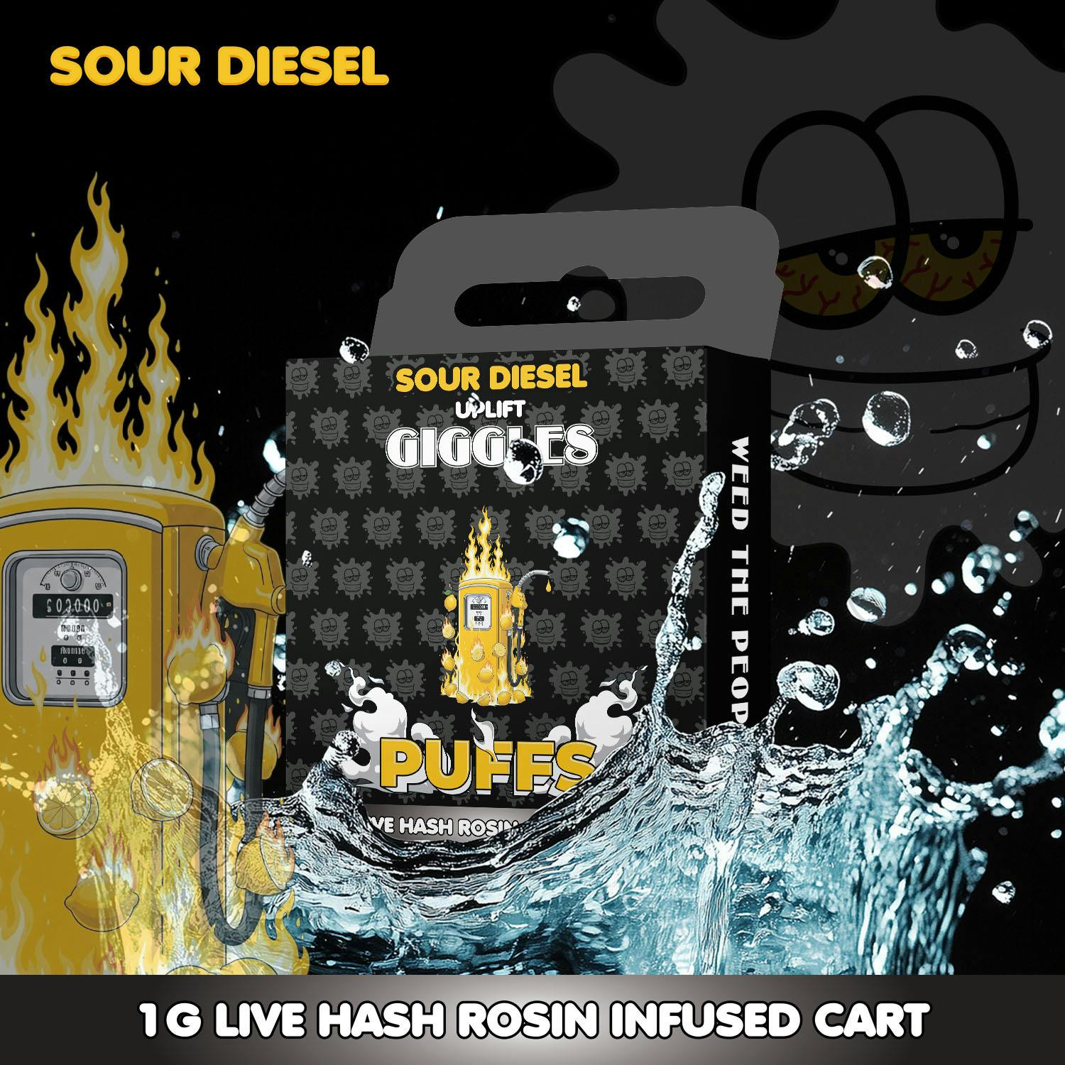 Sour Diesel | Giggles Puffs | Cart | 1g by Giggles