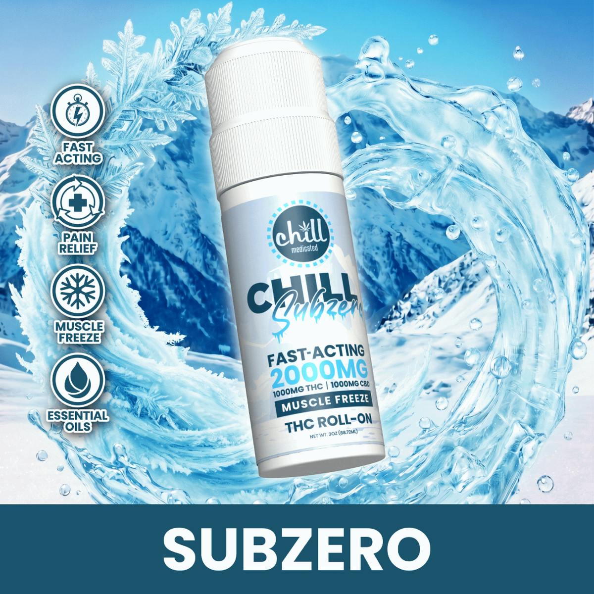 SubZero Muscle Freeze THC Roll-On | 2000mg I Chill Medicated