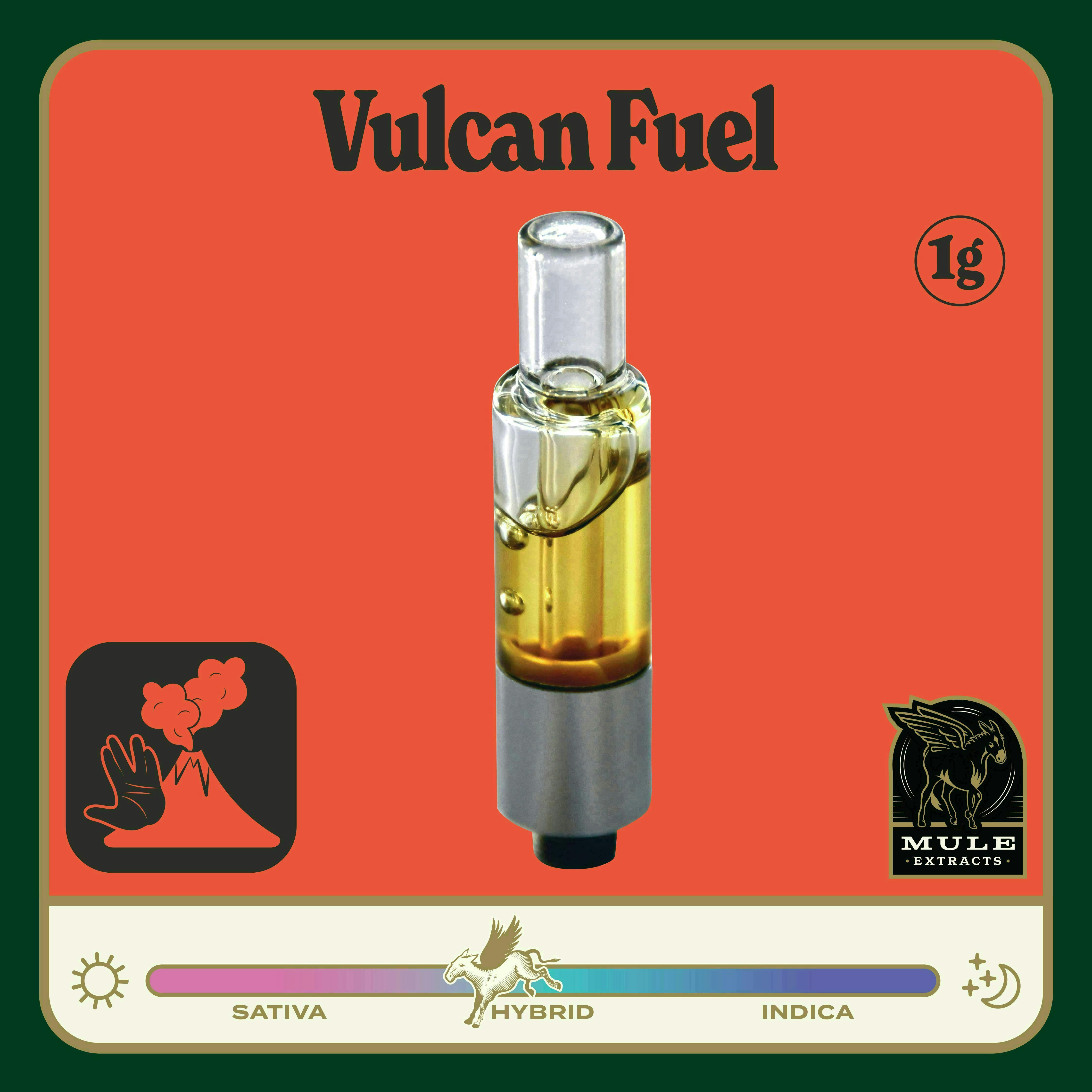 Vulcan Fuel | Live Resin Glass Cartridge | 1g by Mule Extracts