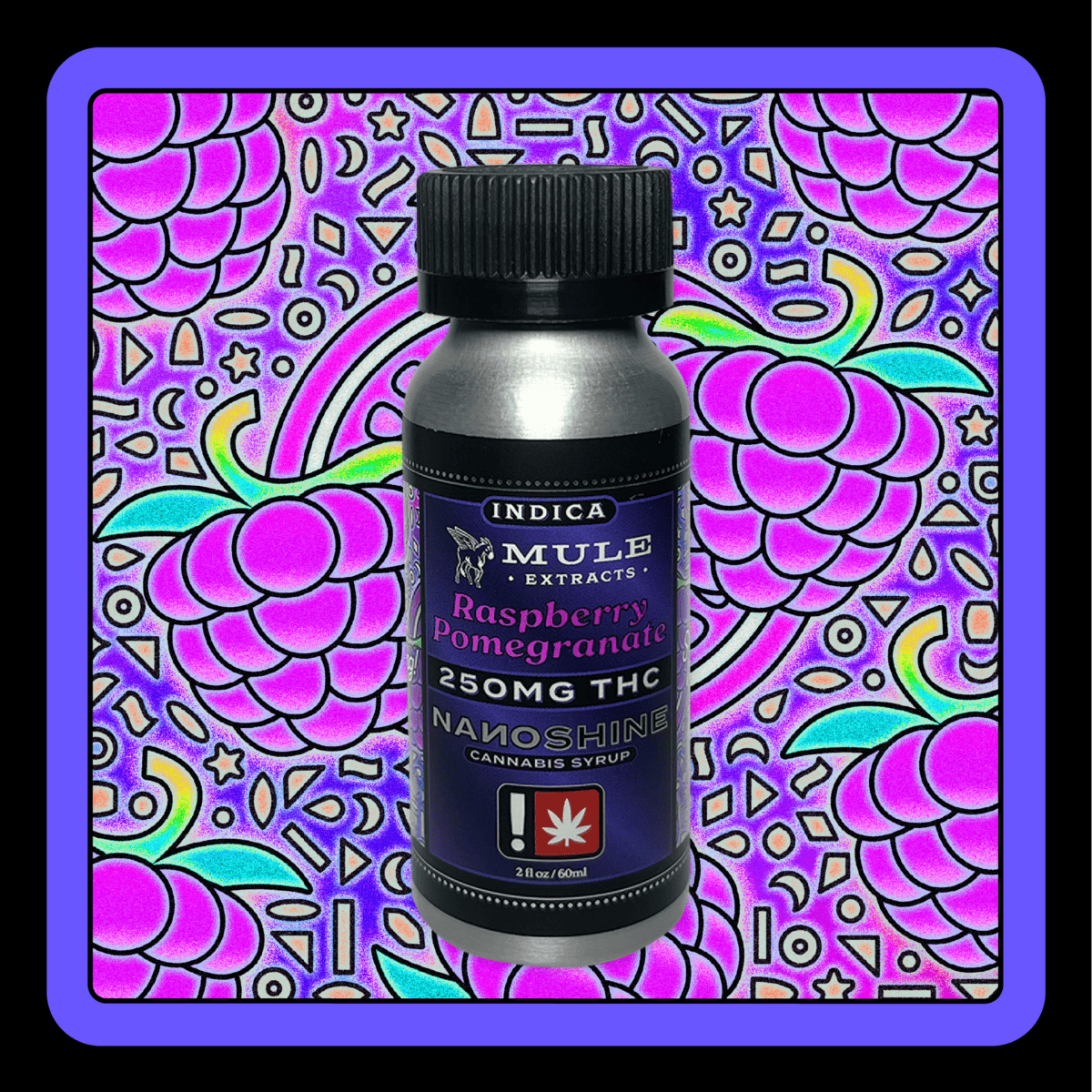 Raspberry Pomegranate Nanoshine | Infused Syrup | 250mg | 60ml at Pipe Dreams Dispensary