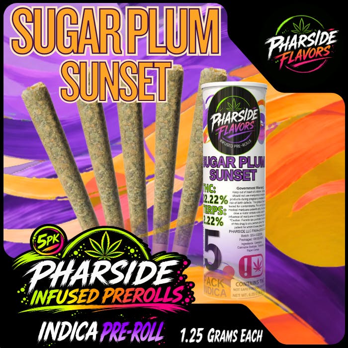 Pharside - Infused Pre-Roll 5 Pack- Sugar Plum Sunset 6.25g