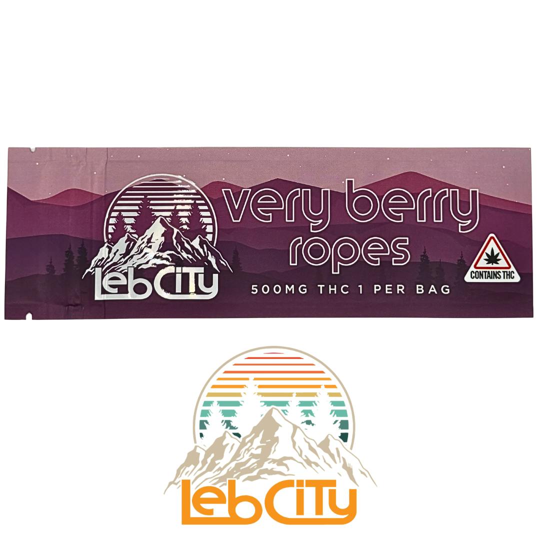 Very Berry 500 MG THC Lebcity Ropes by LebCity Extracts