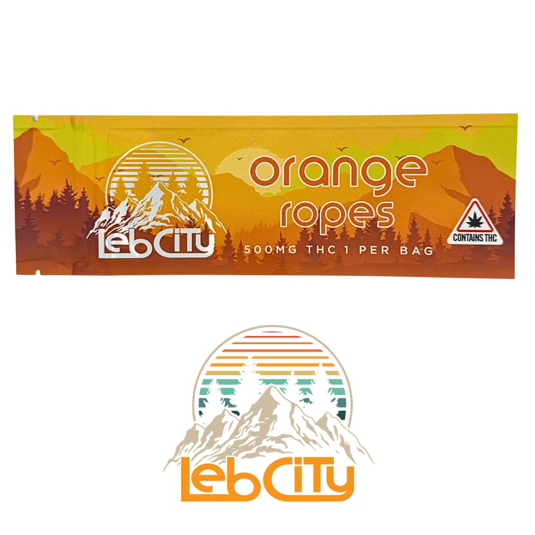 Orange Ropes 500 MG THC Lebcity Ropes by LebCity Extracts