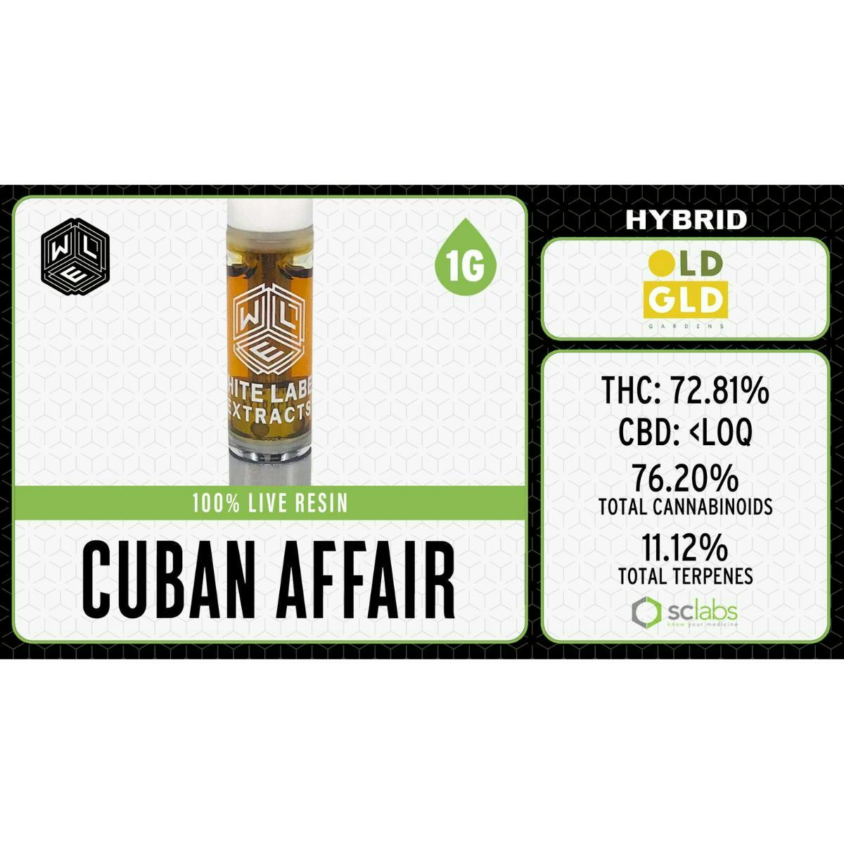 Cuban Affair | Live Resin Cartridge | 1g by White Label Extracts