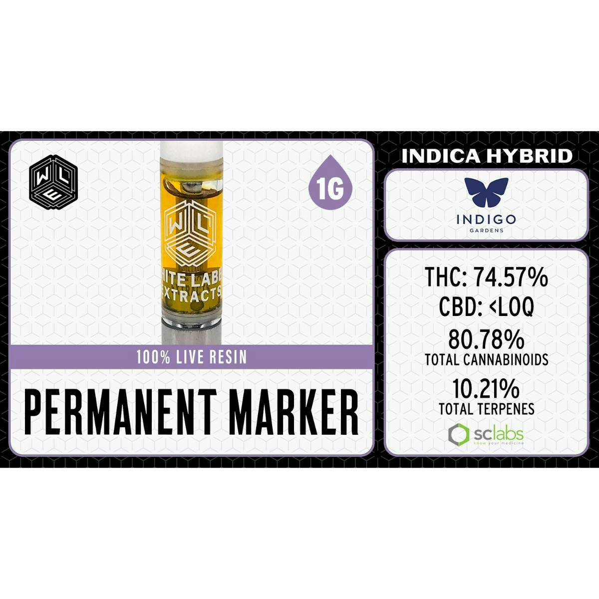 Permanent Marker | Live Resin Cartridge | 1g by White Label Extracts