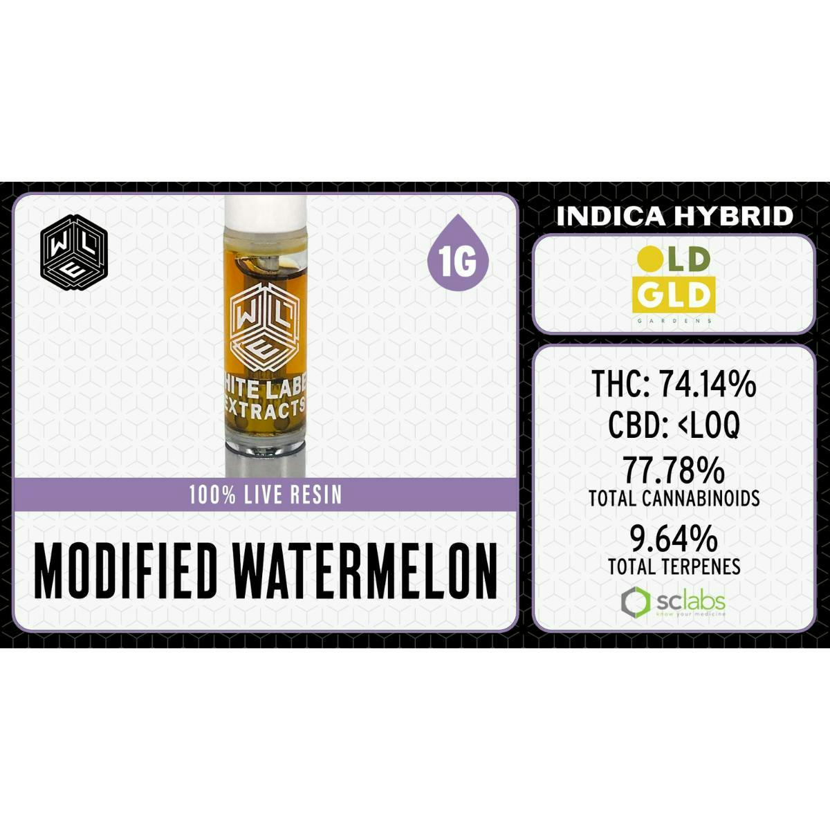 Modified Watermelon | Live Resin Cartridge | 1g by White Label Extracts