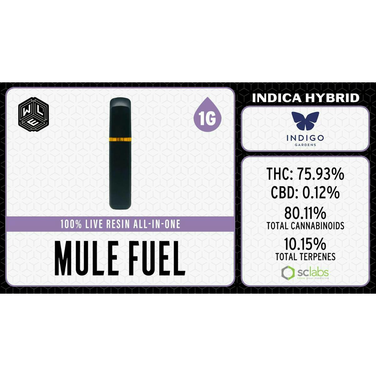 Mule Fuel | Live Resin Disposable | 1g by White Label Extracts