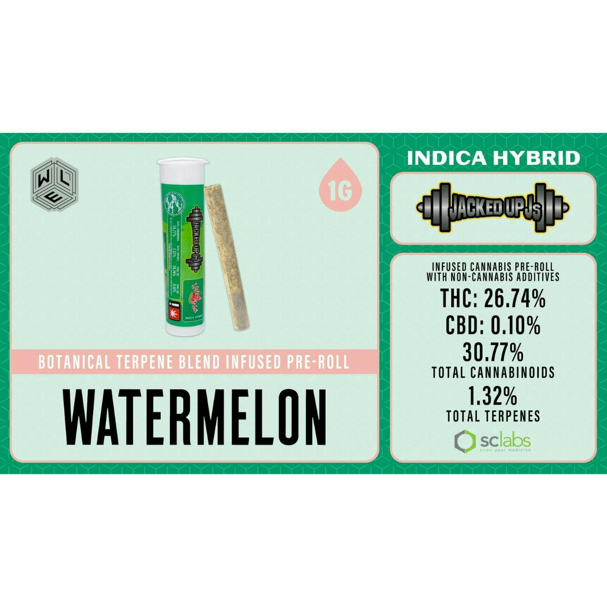 Jacked Up J's Watermelon | Botanical Terpene Infused Joint | 1g