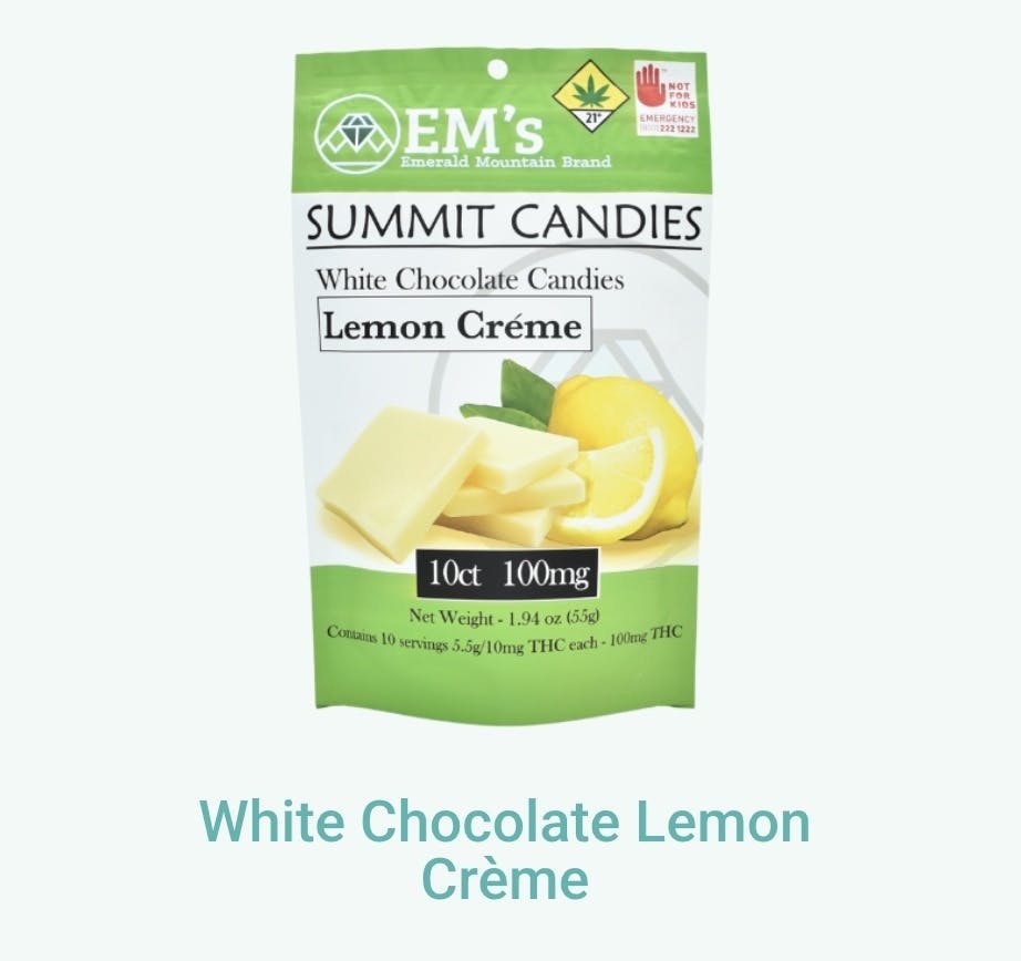 Emerld Mountain | White Chocolate Lemon Creme | 10mg Edible | 10ct