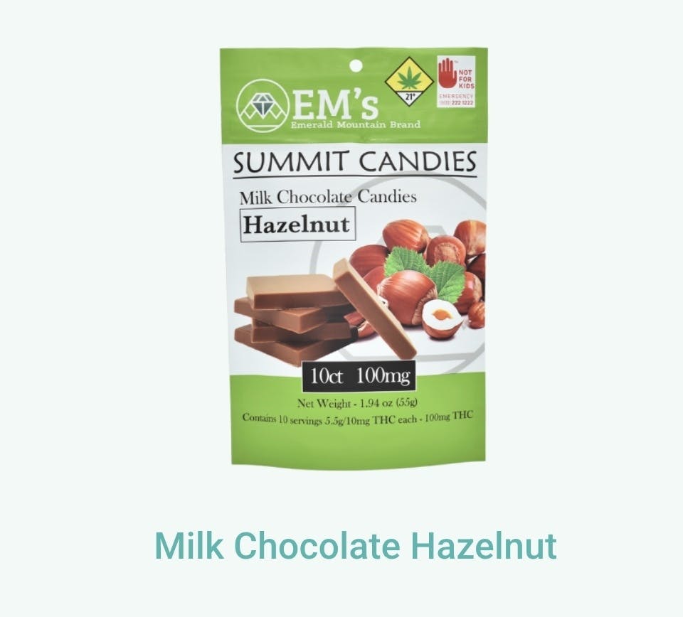 Emerld Mountain | Milk Chocolate Hazelnut | 10mg Edible | 10ct