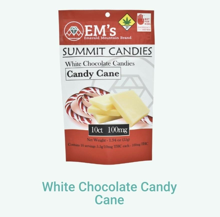 White Chocolate Candy Cane | 100mg | 10ct | 10mg/ea
