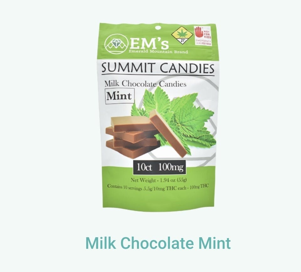 Emerld Mountain | Milk Chocolate Mint | 10mg Edible | 10ct
