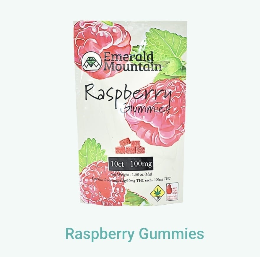 Emerld Raspberry Gummies Edible 10ct