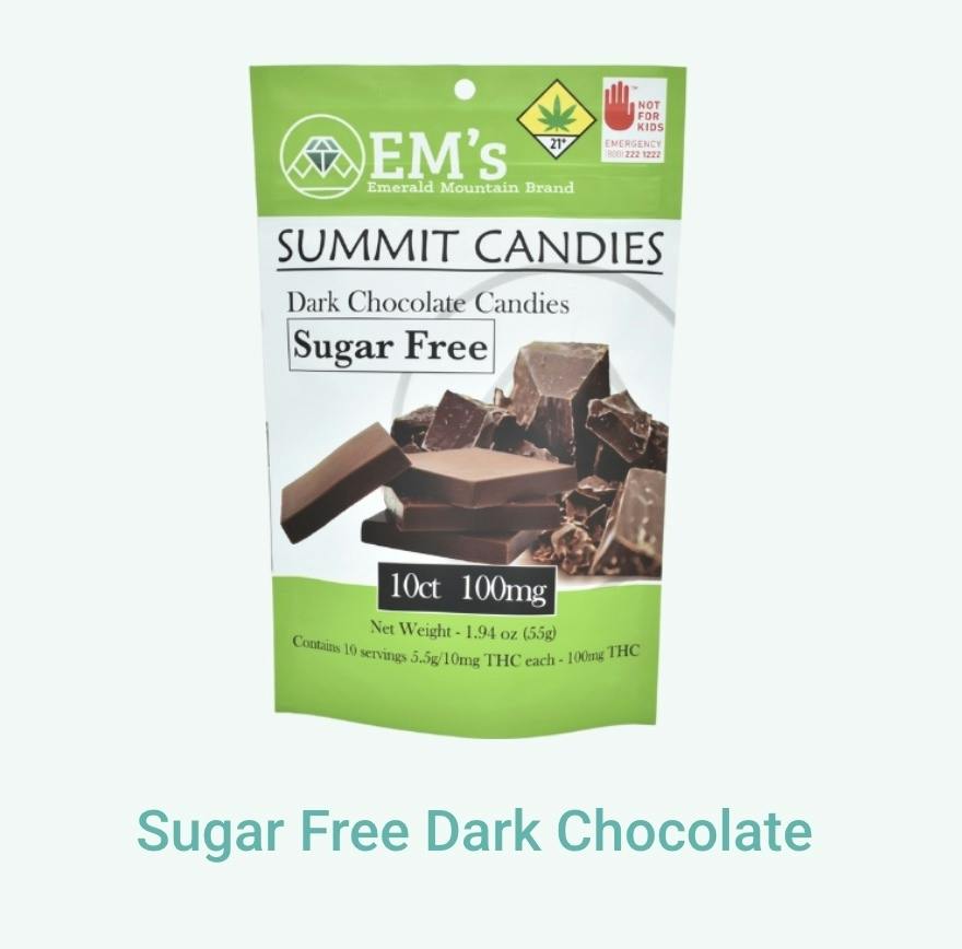 Emerld Mountain | Sugar Free Dark Chocolate | 10mg Edible | 10ct by Emerald Mountain