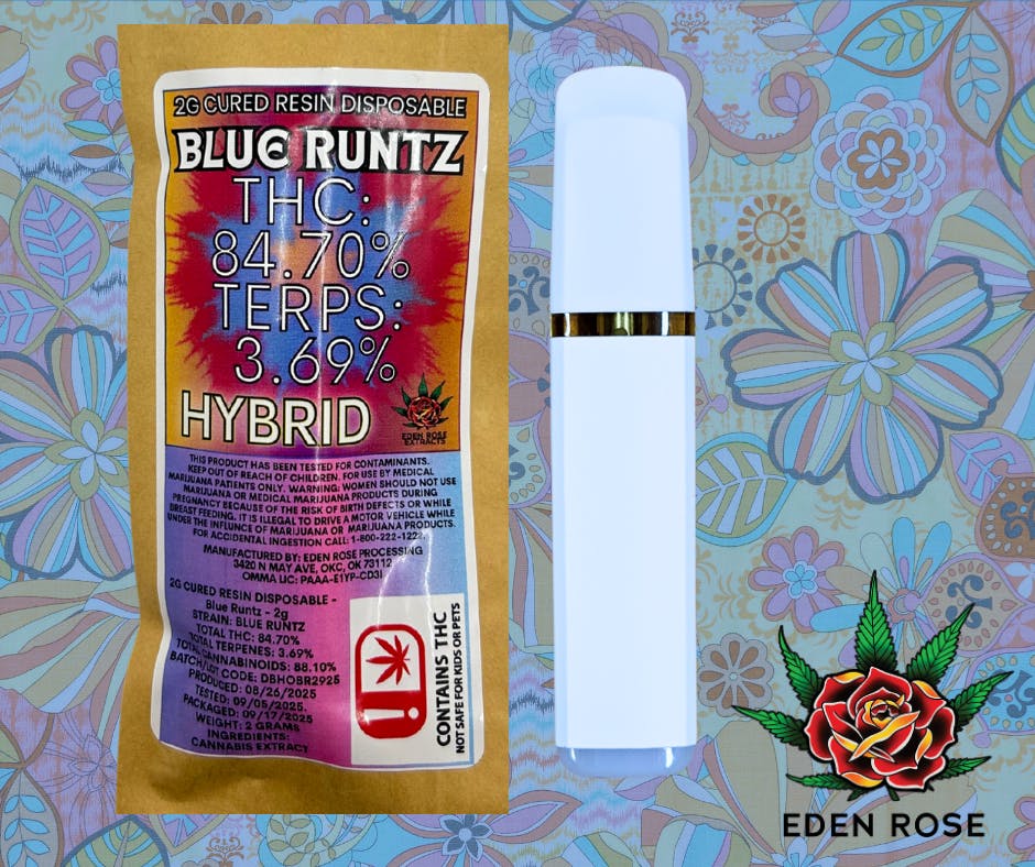 2G Cured Resin Disposable - Blue Runtz (Hybrid)