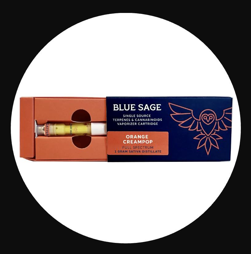 Orange Creampop | Distillate Vape Cartridge | 1G by Blue Sage
