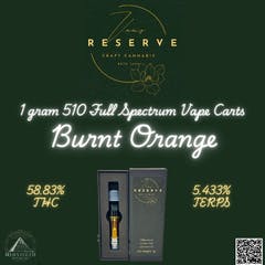 Van's Reserve - 1g 510 Full Spectrum - Burnt Orange at Star Buds Medical Cannabis Dispensary Greenwood