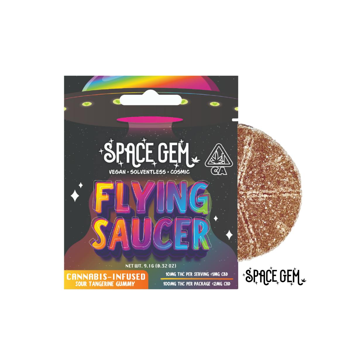 Flying Saucer - Sour Tangerine - 100mg THC