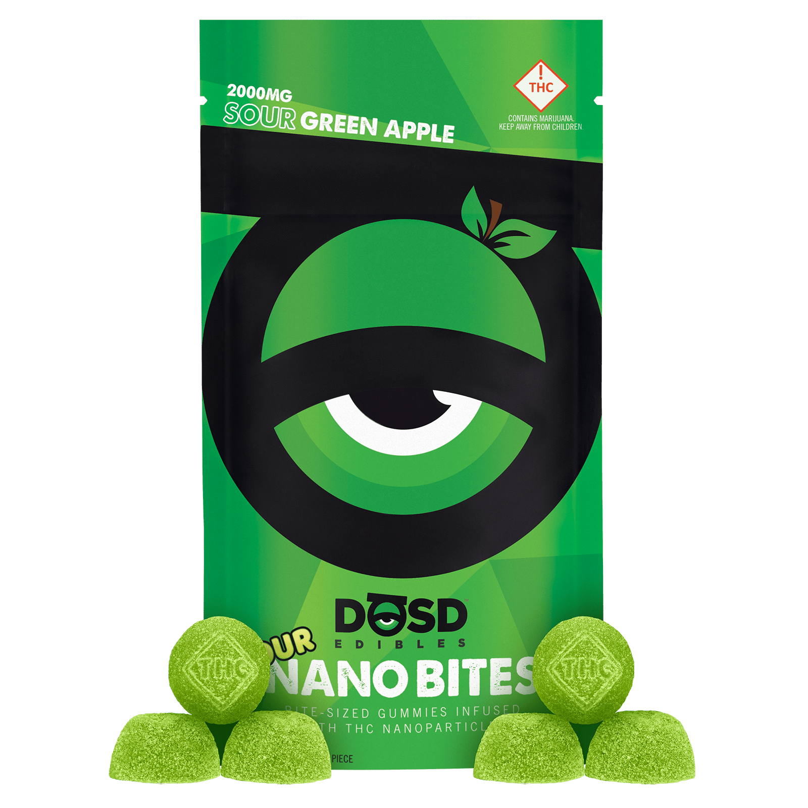 Nano Bites - Sour Green Apple - 2000mg, Hybrid Enhanced