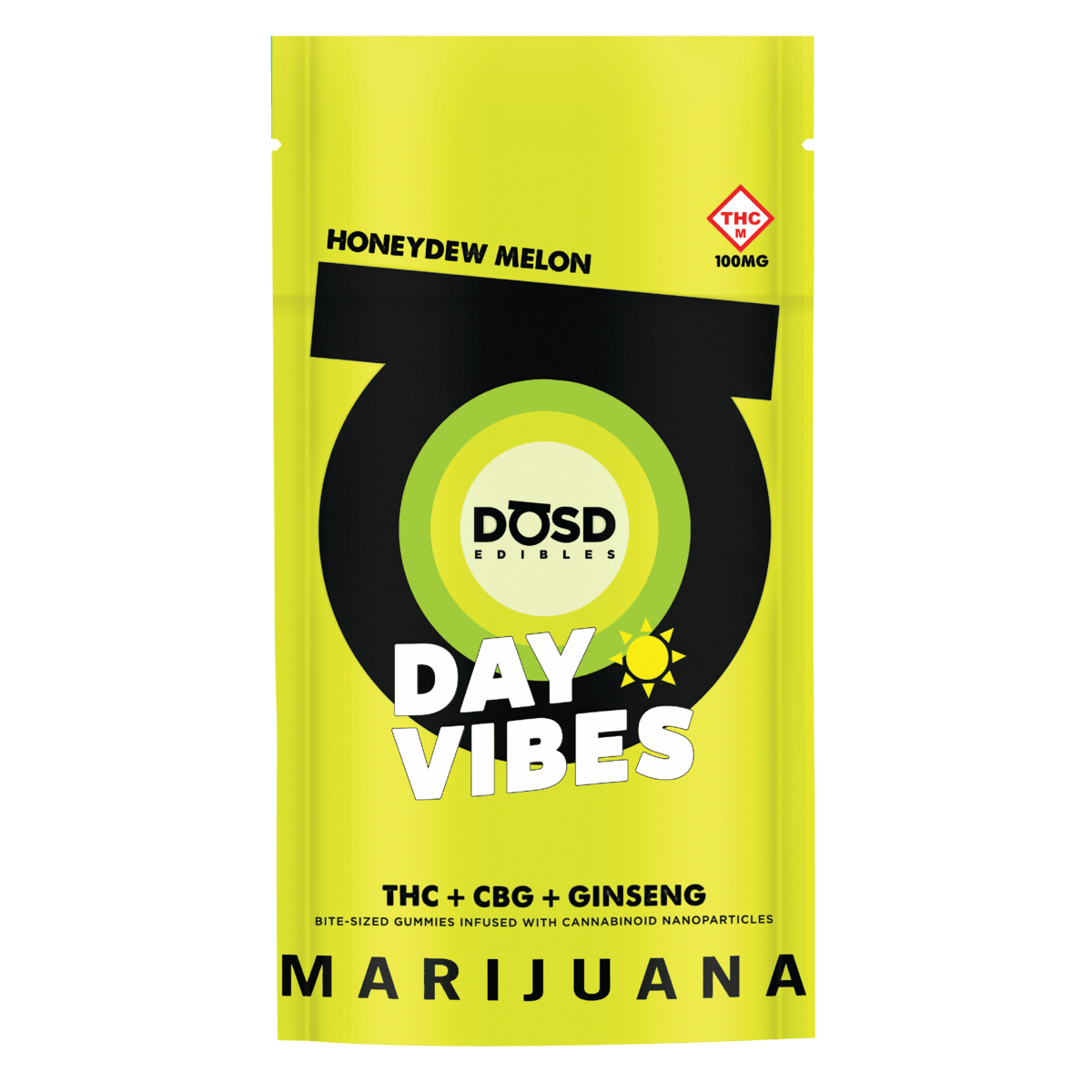 DAY VIBES - Honeydew Melon CBG + Ginseng - 100mg - DŌSD Edibles