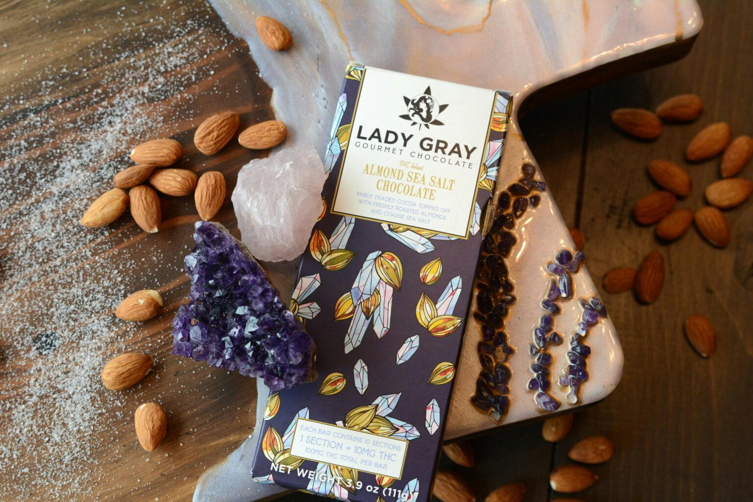 Lady Gray - Medibles - Almond Sea Salt Chocolate Bar