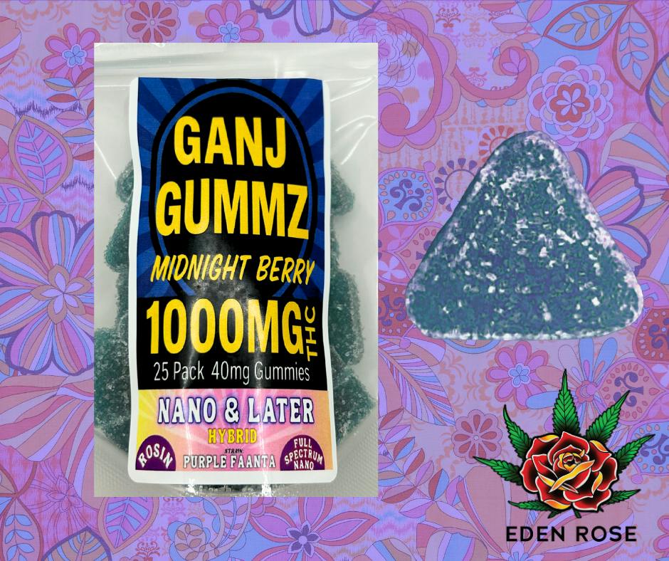 1000MG Ganj Gummz: Nano & Later~Full Spectrum - Midnight Berry (Hybrid)