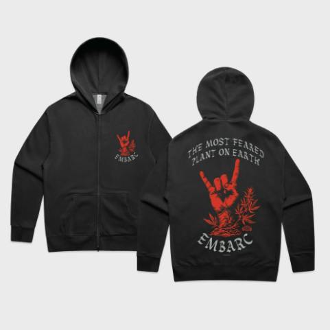 EMBARC - DEVIL'S LETTUCE MOST FEARED FULL ZIP HOODIE [L] BLACK