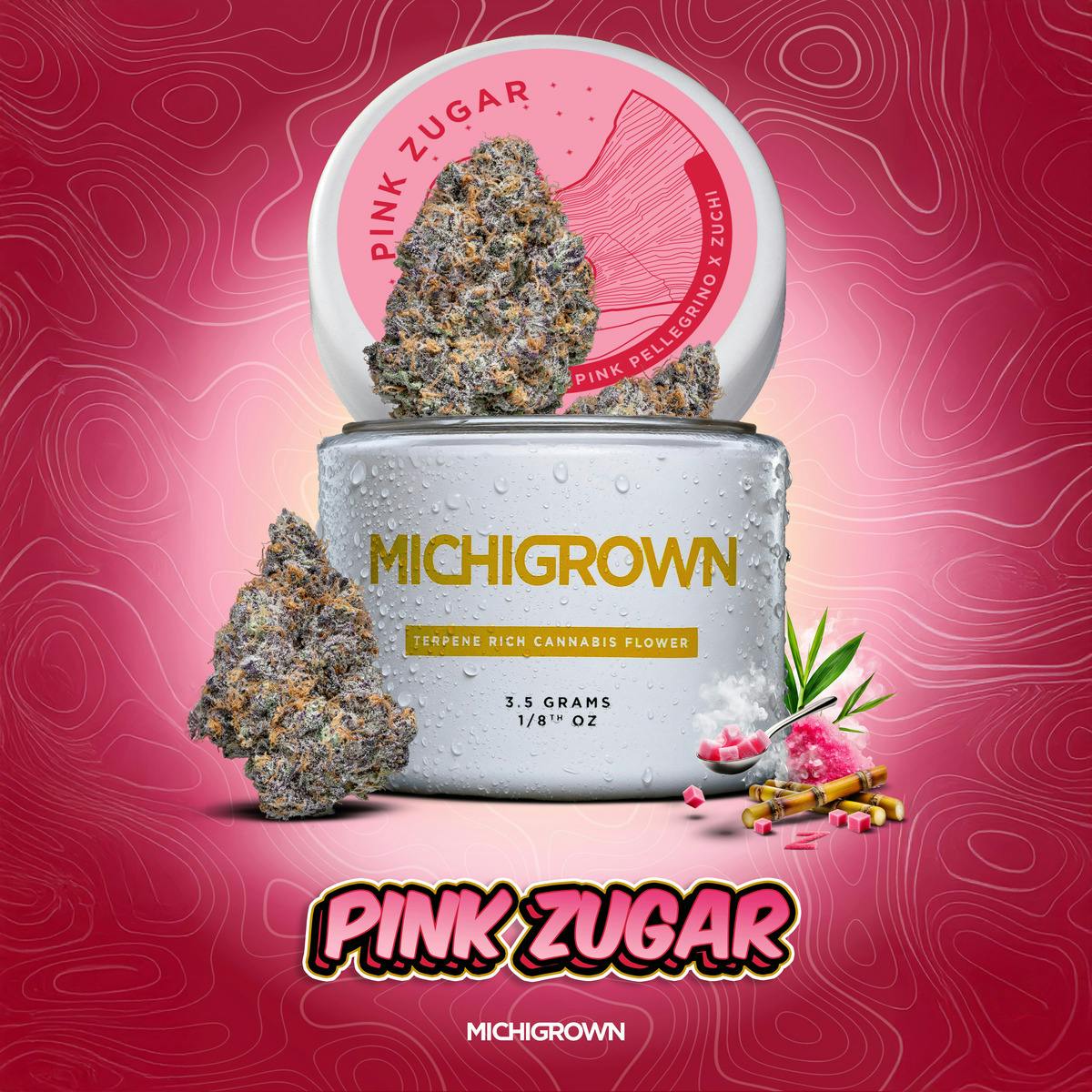 PINK ZUGAR - 3.5 GRAMS - PREMIUM FLOWER - JARS