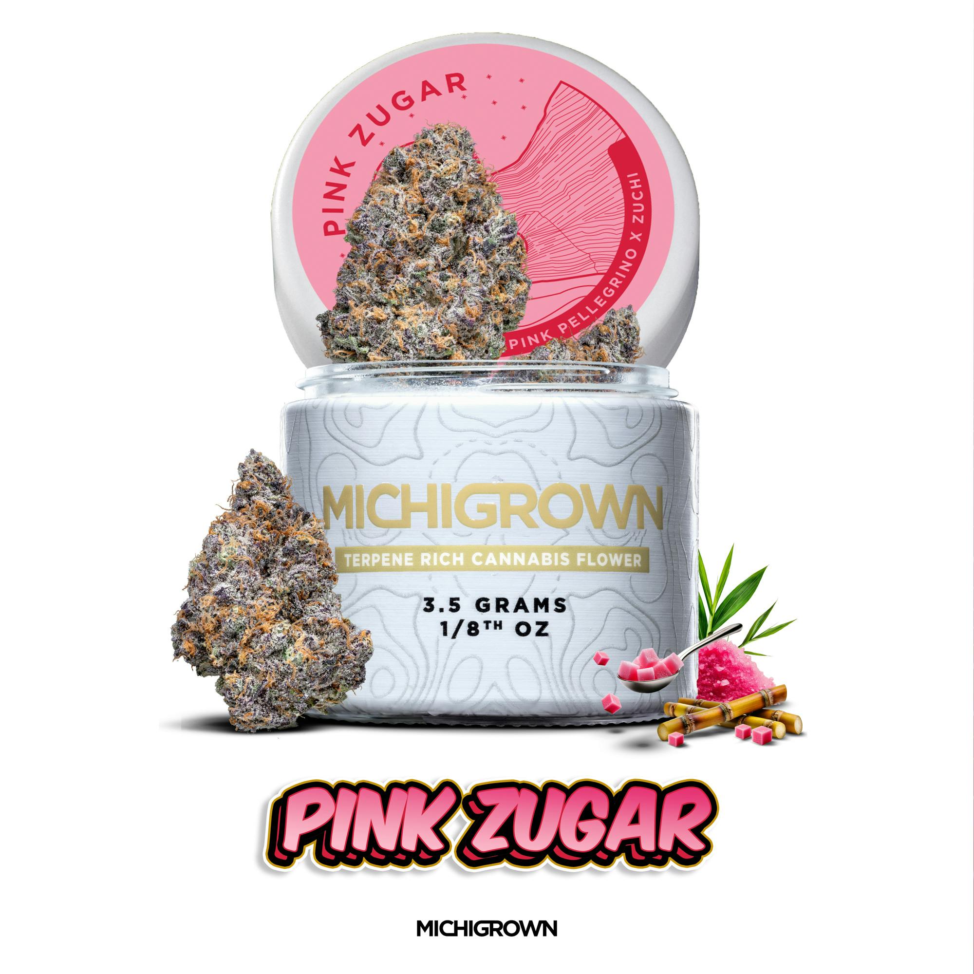 PINK ZUGAR - 3.5 GRAMS - PREMIUM FLOWER - JARS by MICHIGROWN