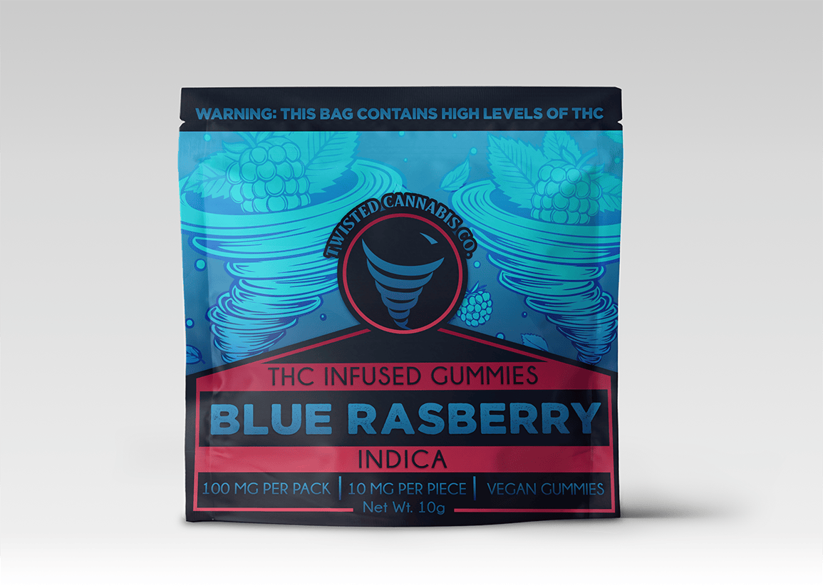 Twisted 100mg Scored Gummy - Sour Blue Razz