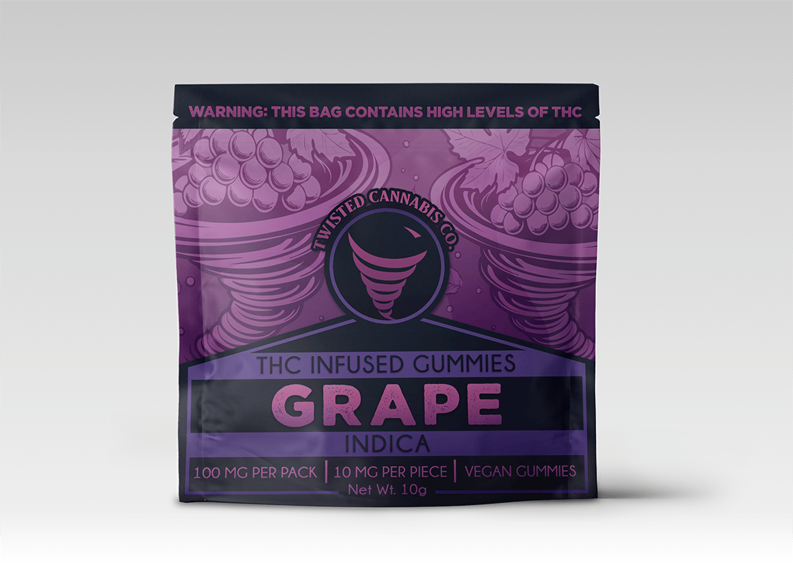 Twisted 100mg Scored Gummy - Grape