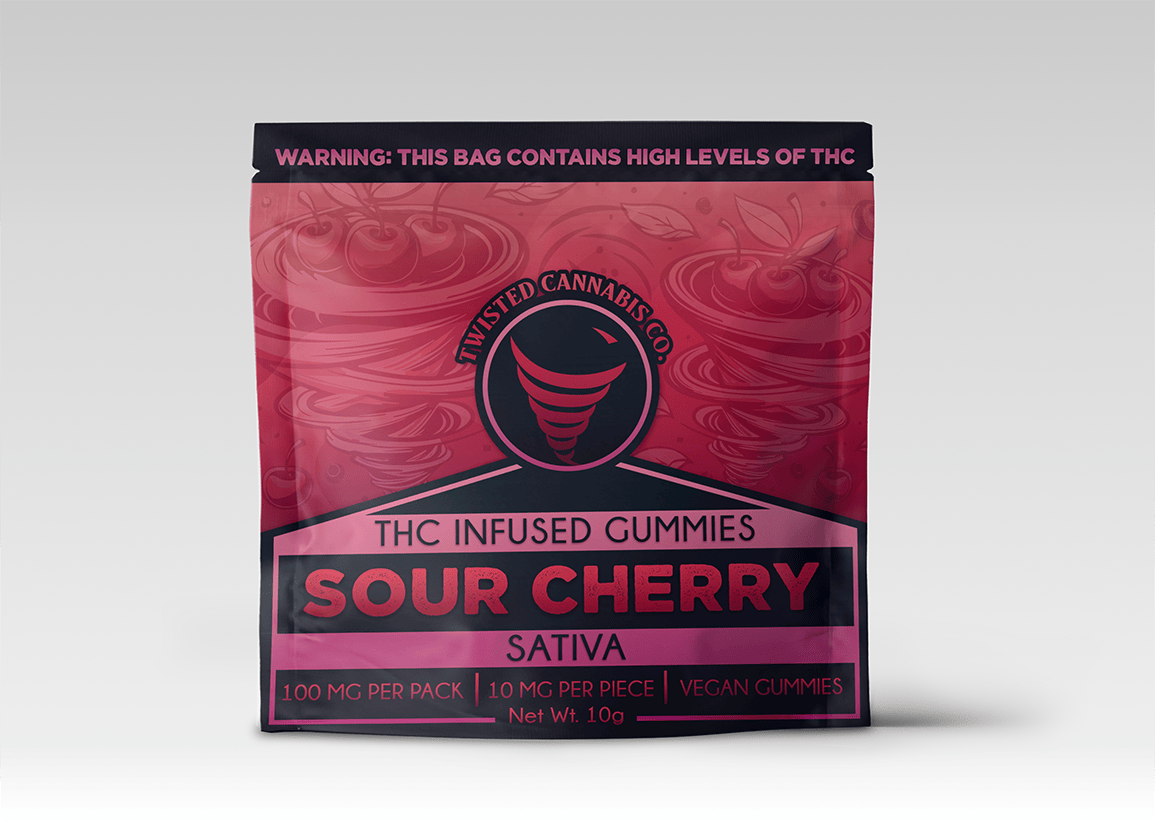 Twisted 100mg Scored Gummy - Sour Cherry