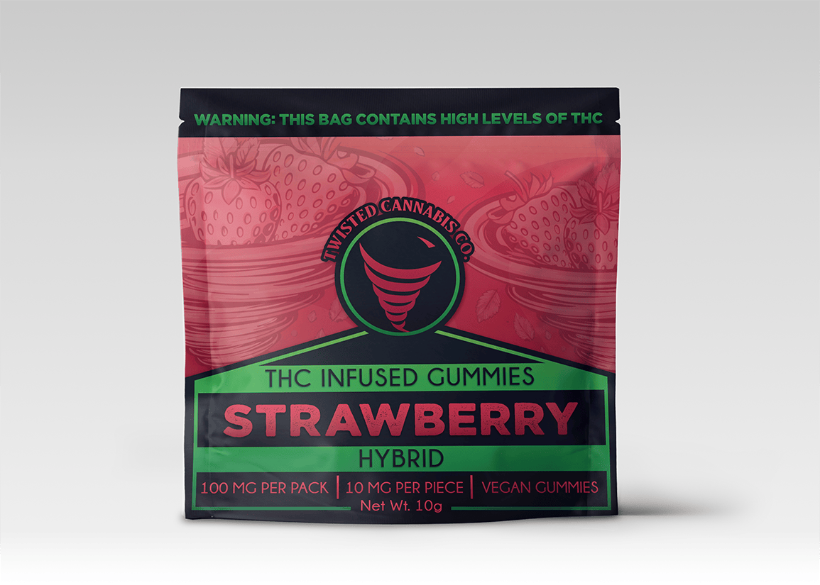 Twisted 100mg Scored Gummy - Strawberry