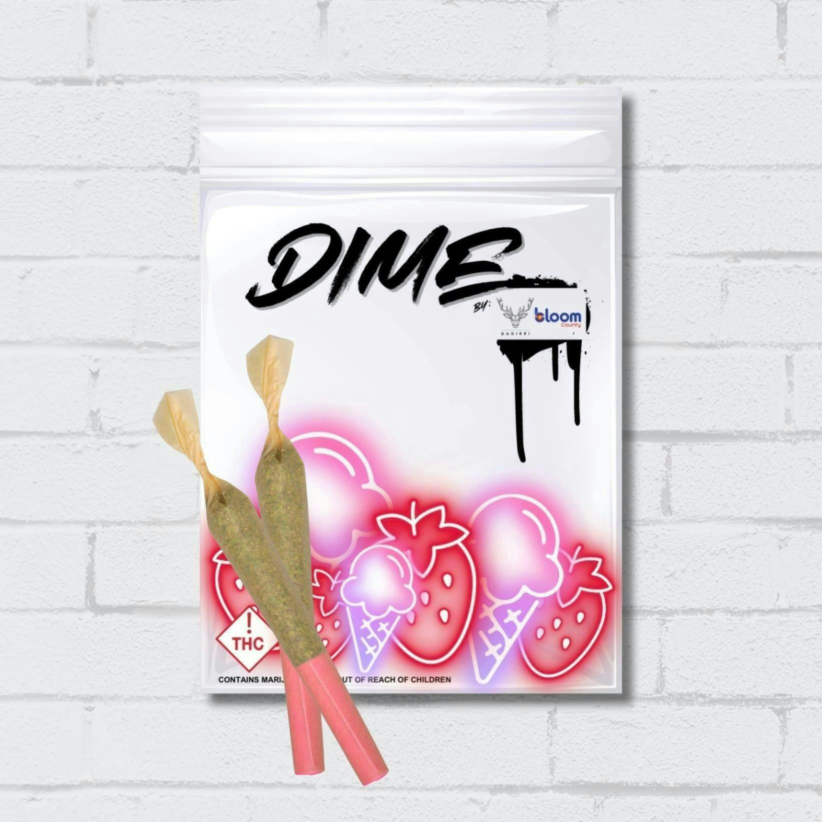 DADiRRi | DIME 1g Infused Pre-Roll | Strawberries n' Cream