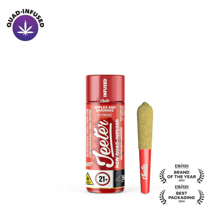 Jeeter Apples and Bananas · Quad-Infused Mini · 0.5g, Infused Pre-Rolls
