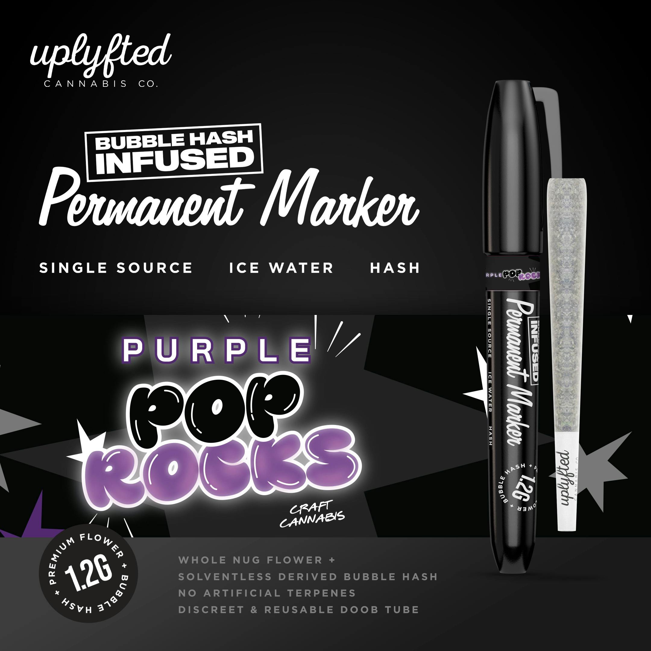 Permanent Marker x Purple Pop Rocks 1.2g Bubble Hash Infused Pre-Roll by Uplyfted Cannabis Co