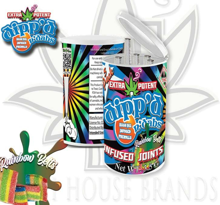 Dipp'd N Dabs - Infused Joints - Rainbow Belts - 5pk