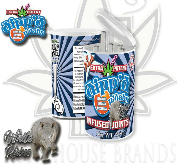 Dipp'd N Dabs - Infused Joints - White Rhino - 5pk