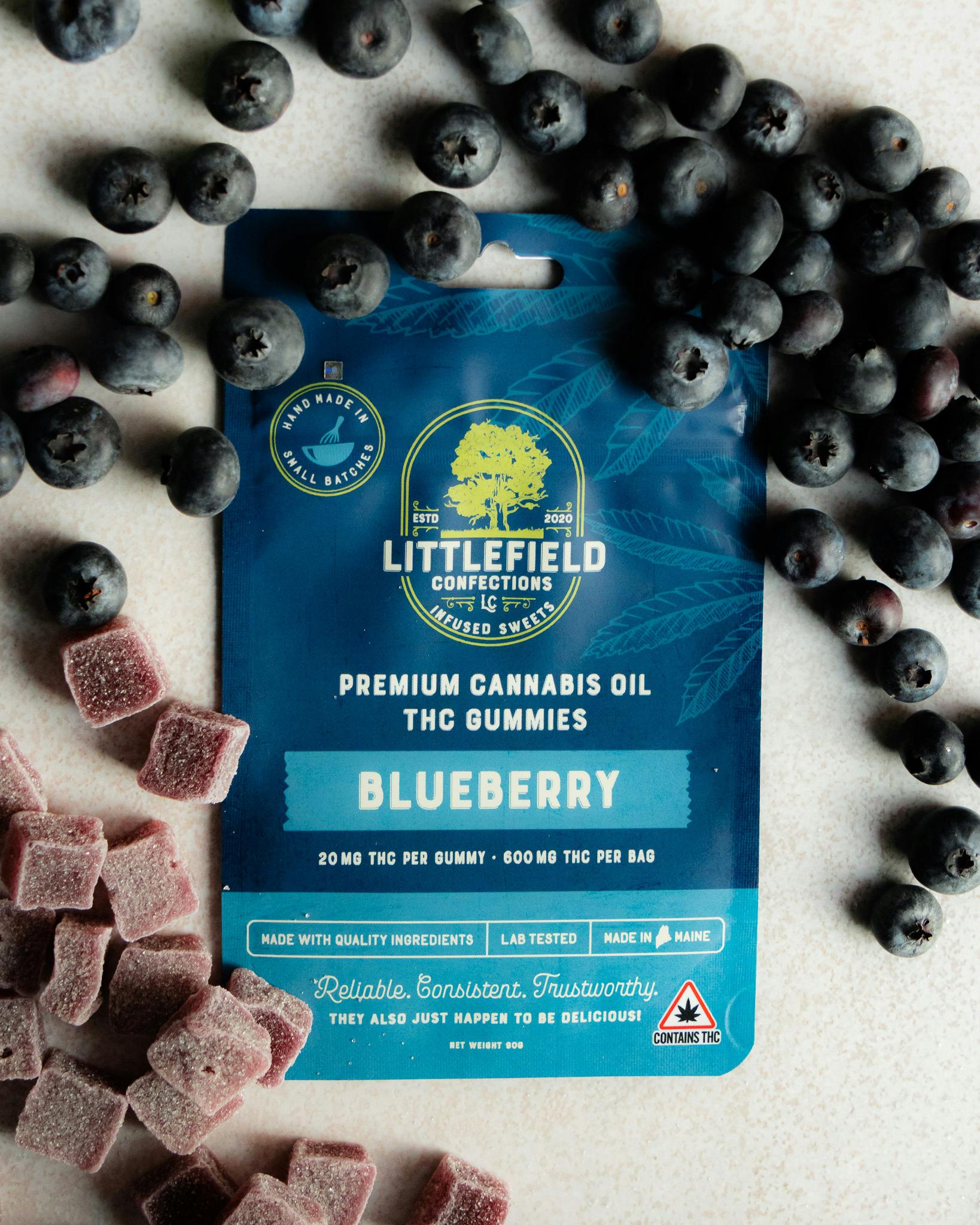 LFC 600mg THC Gummies - Blueberry by Littlefield Confections