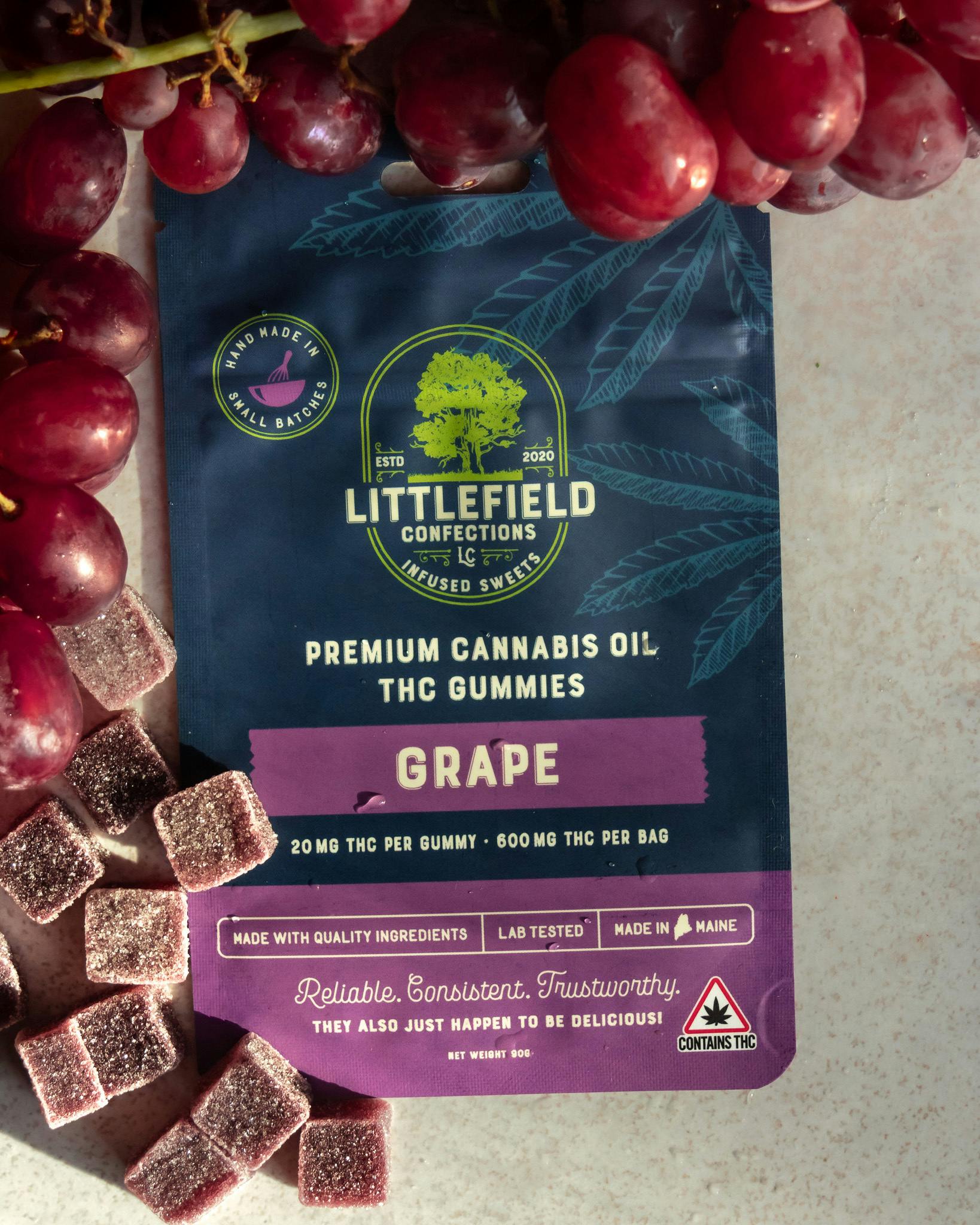 LFC 600mg THC Gummies - Grape by Littlefield Confections