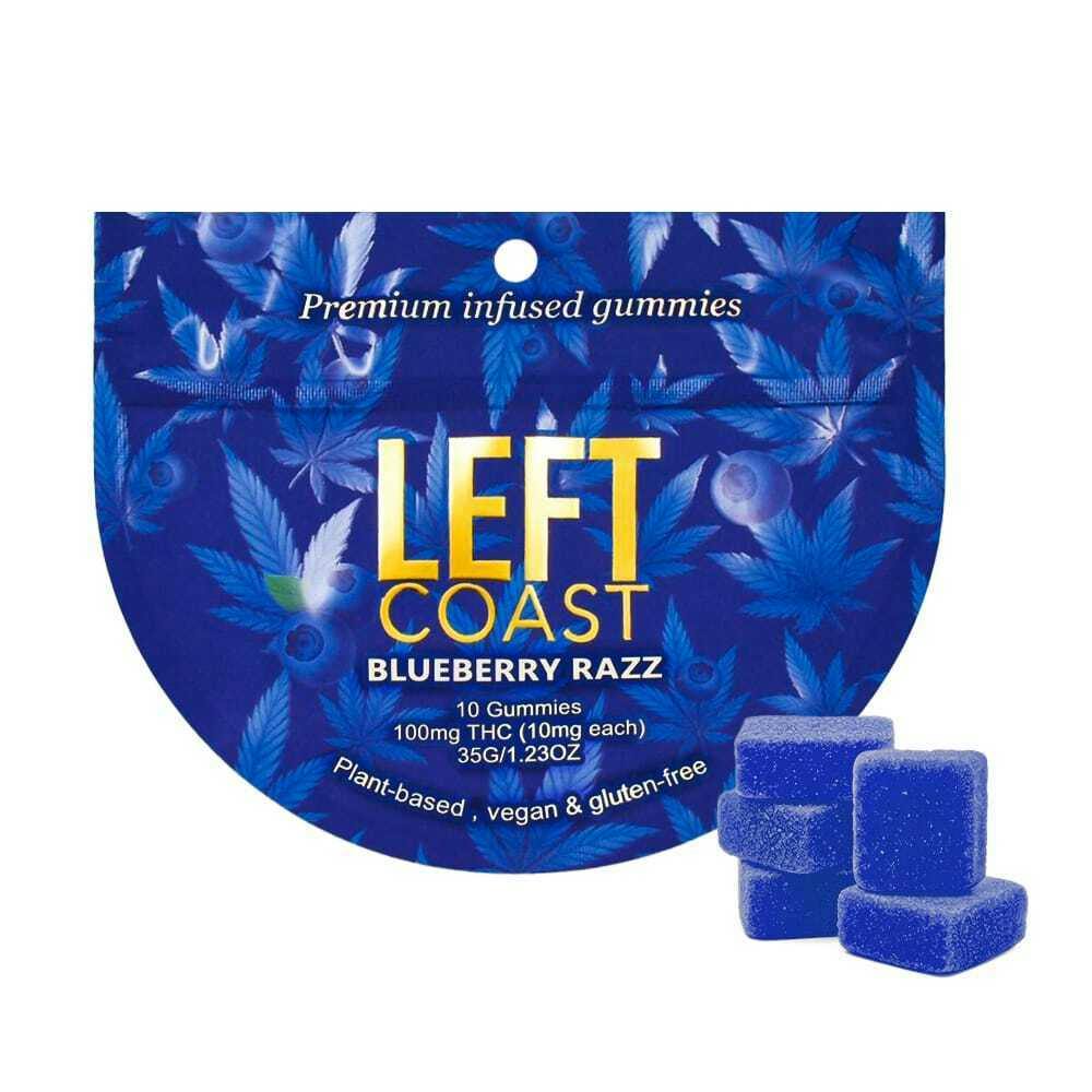 Blueberry Razz 🫐 Gummies [100mg, 10pk] - LEFT COAST