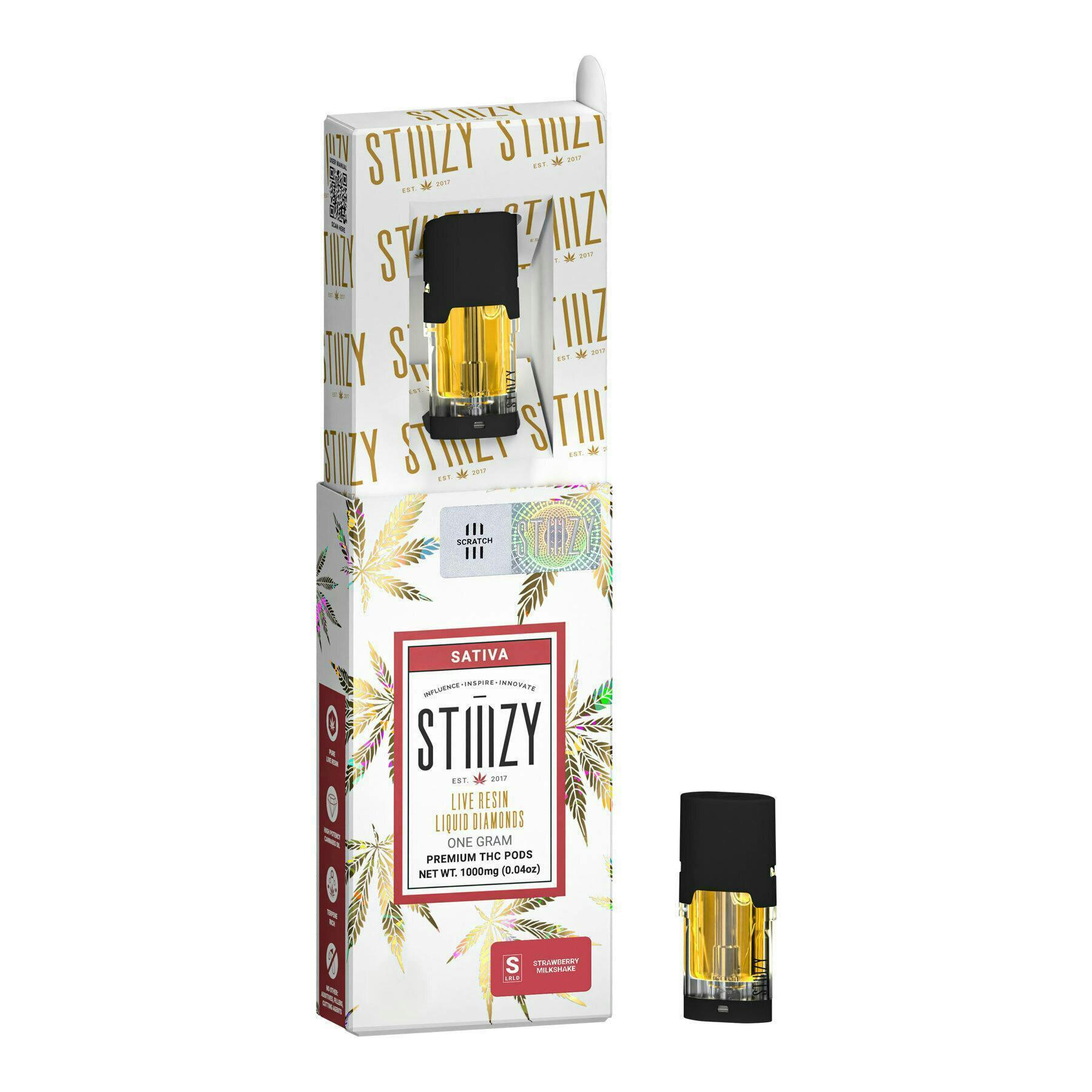 STIIIZY Vape Cartridge - STRAWBERRY MILKSHAKE 1G Live Resin Liquid Diamonds Pod — Cartridges