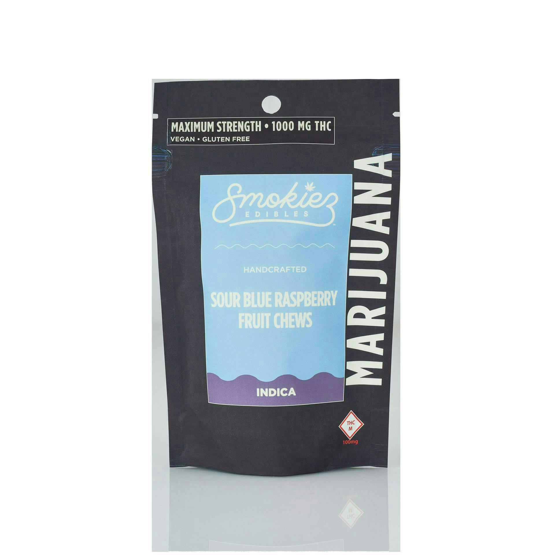 Sour Blue Raspberry Fruit Chews | 1000mg | 20ct | 50mg/ea