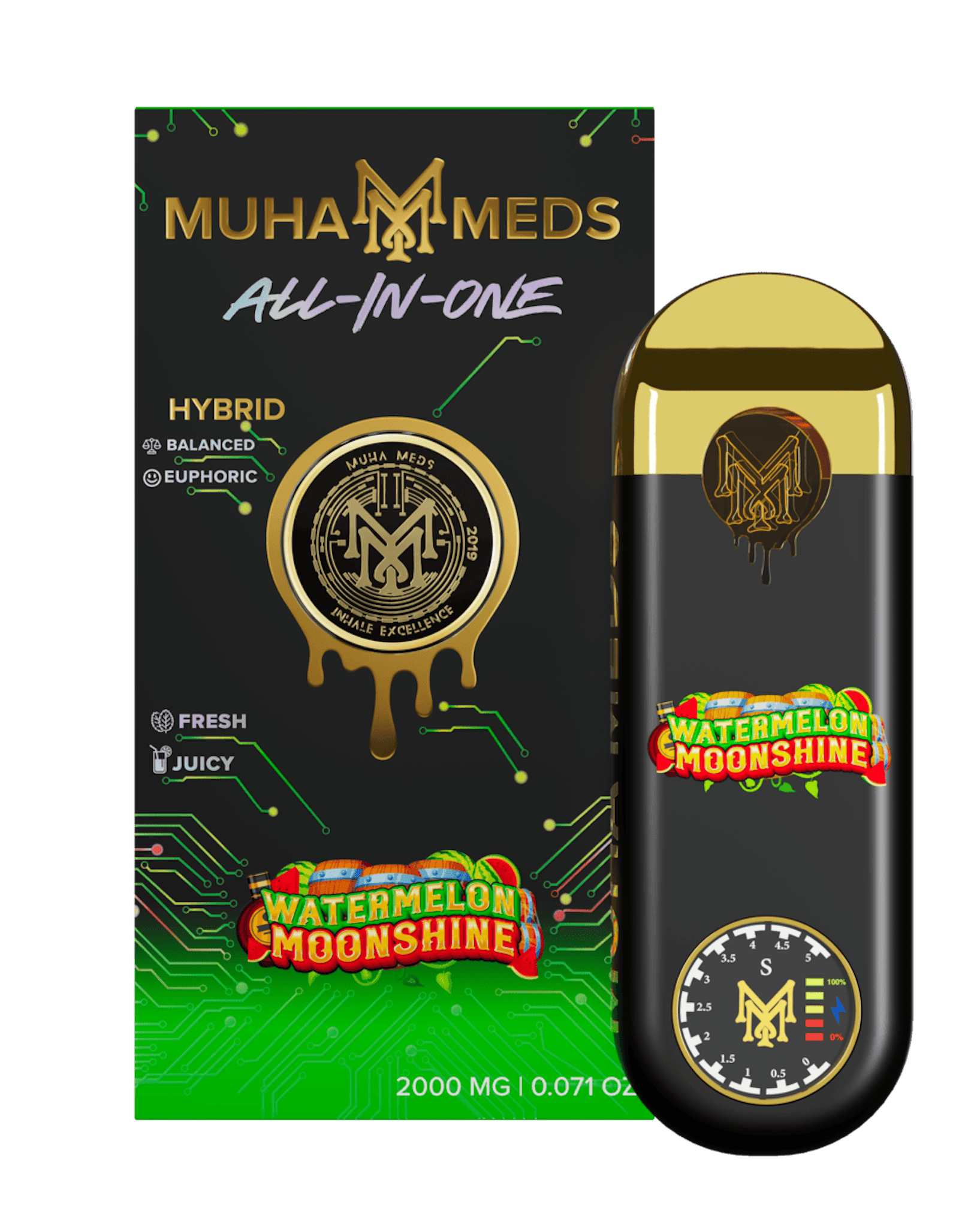 Muha Meds | Watermelon Moonshine | Disposable | 2g