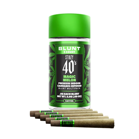 STIIIZY - MAGIC MELON - .5G 40's Infused Mini Blunt 5 Pack [2.5g], Infused Pre-Rolls