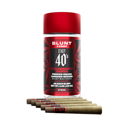 STIIIZY - STRAWBERRY MANGO - .5G 40's Infused Mini Blunt 5 Pack [2g], Infused Pre-Rolls