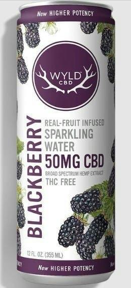 WYLD | Blackberry CBD Sparkling Water | 50mg | 12 fl oz at The Grove Dispensary Las Vegas