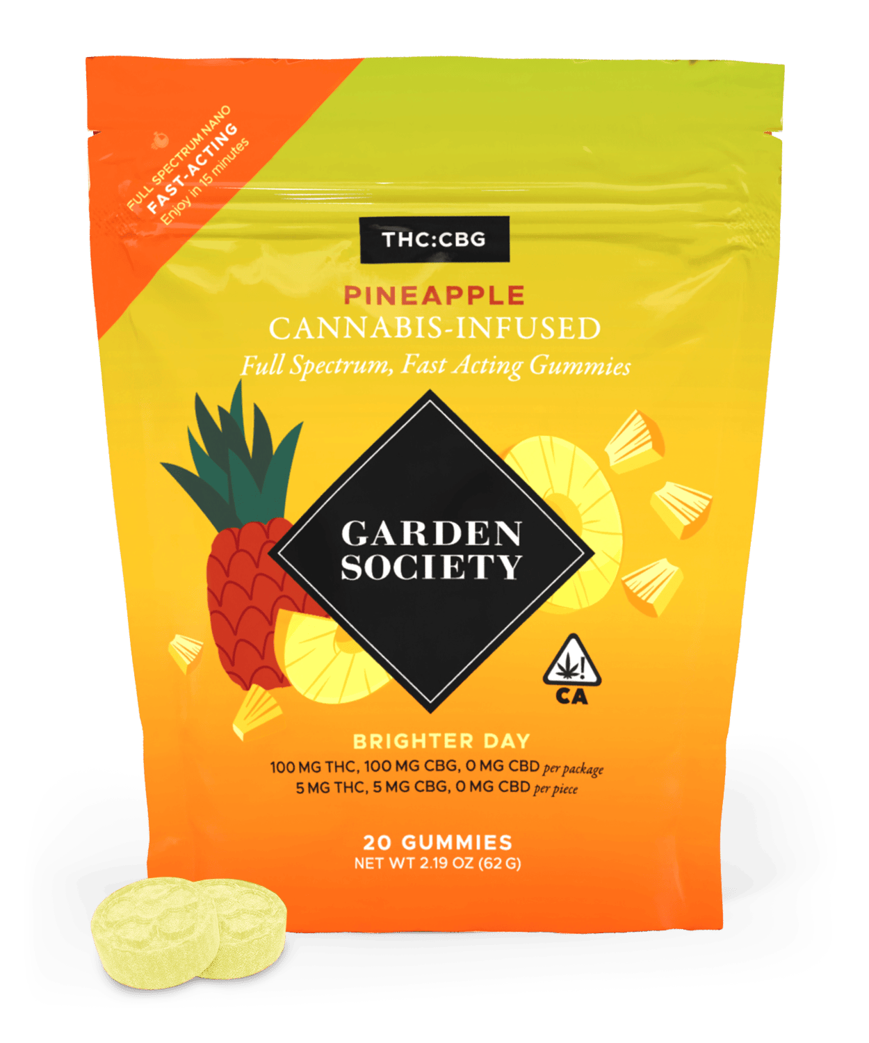 Garden Society Pineapple — Garden Society Pineapple CBG 1:1 Gummies (1:1 CBG:THC)